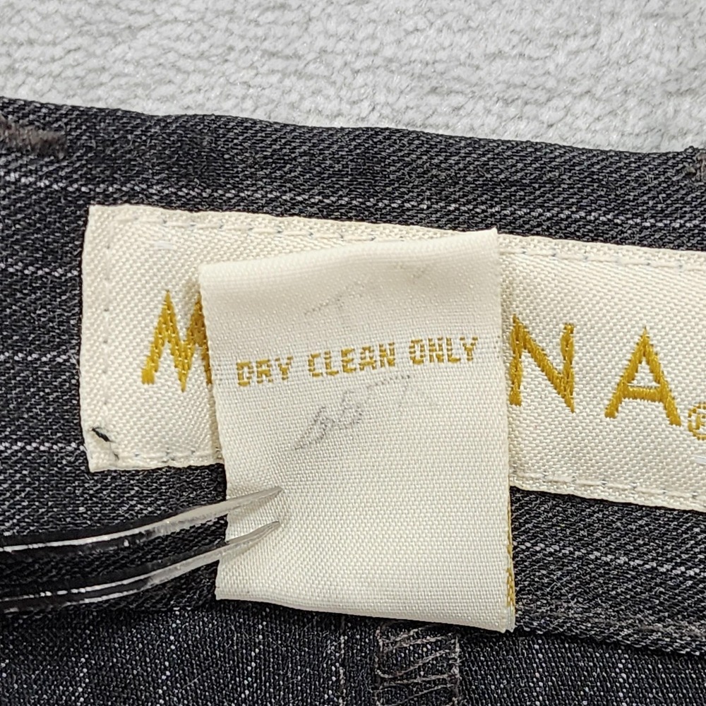 Vintage Merona Pants Womens 14 Gray Pinstripe Straight Leg Stretch Office - Picture 5 of 10
